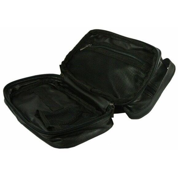Mens Genuine LEATHER SHAVING Dopp BAG Black Travel Toiletry Shave NWT - Picture 3 of 5